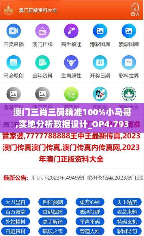 澳门三肖三码精准100%小马哥,实地分析数据设计_OP4.793