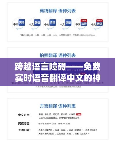 跨越语言障碍——免费实时语音翻译中文的神奇之旅