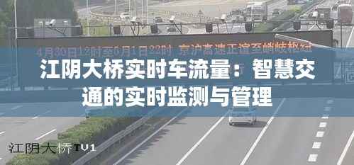 江阴大桥实时车流量:智慧交通的实时监测与管理