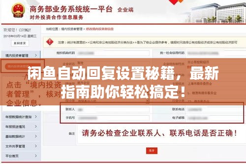 闲鱼自动回复设置秘籍,最新指南助你轻松搞定!