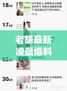 老胡最新凌晨爆料,独家消息一网打尽!